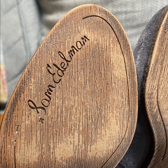 Sam Edelman Blue Suede Ankle Boots, blue suede shoes - Picture 2 of 12